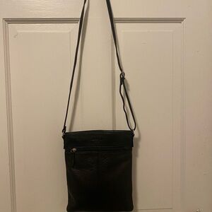 Elegant Black Leather Messenger Bag